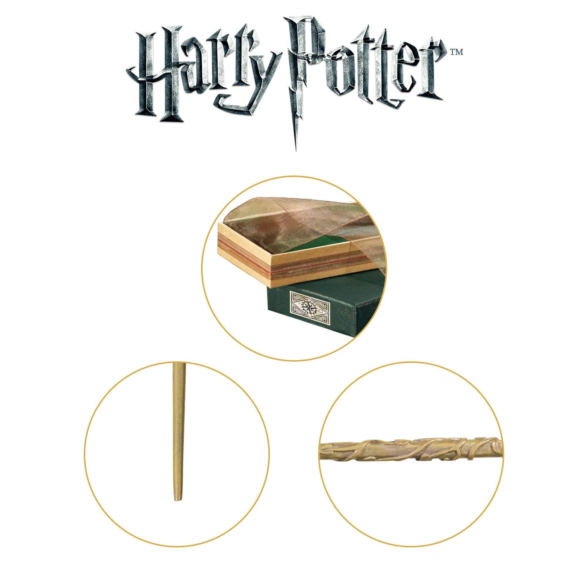 Hermione wand at true 1:1 scale for collectors and display use.