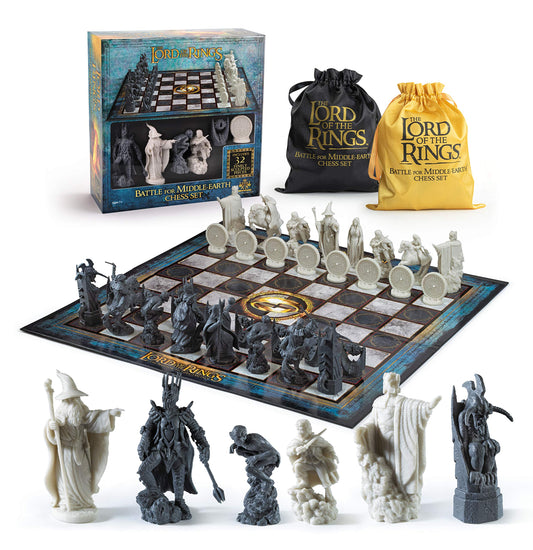 The Noble Collection chess board for The Lord of the Rings set, ideal for display and gameplay.