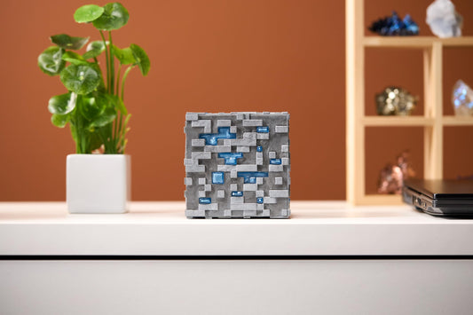 The Noble Collection Minecraft Diamond Ore LED with pulse mode, ideal for dorm rooms and shelves.