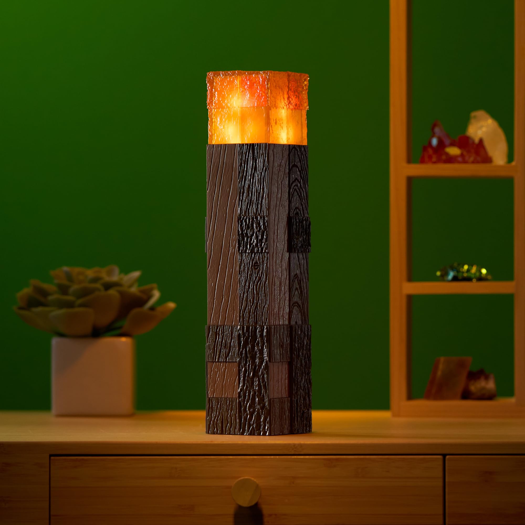The Noble Collection Minecraft Torch Illuminating Collector battery-powered convenience with 3 AAA batteries.