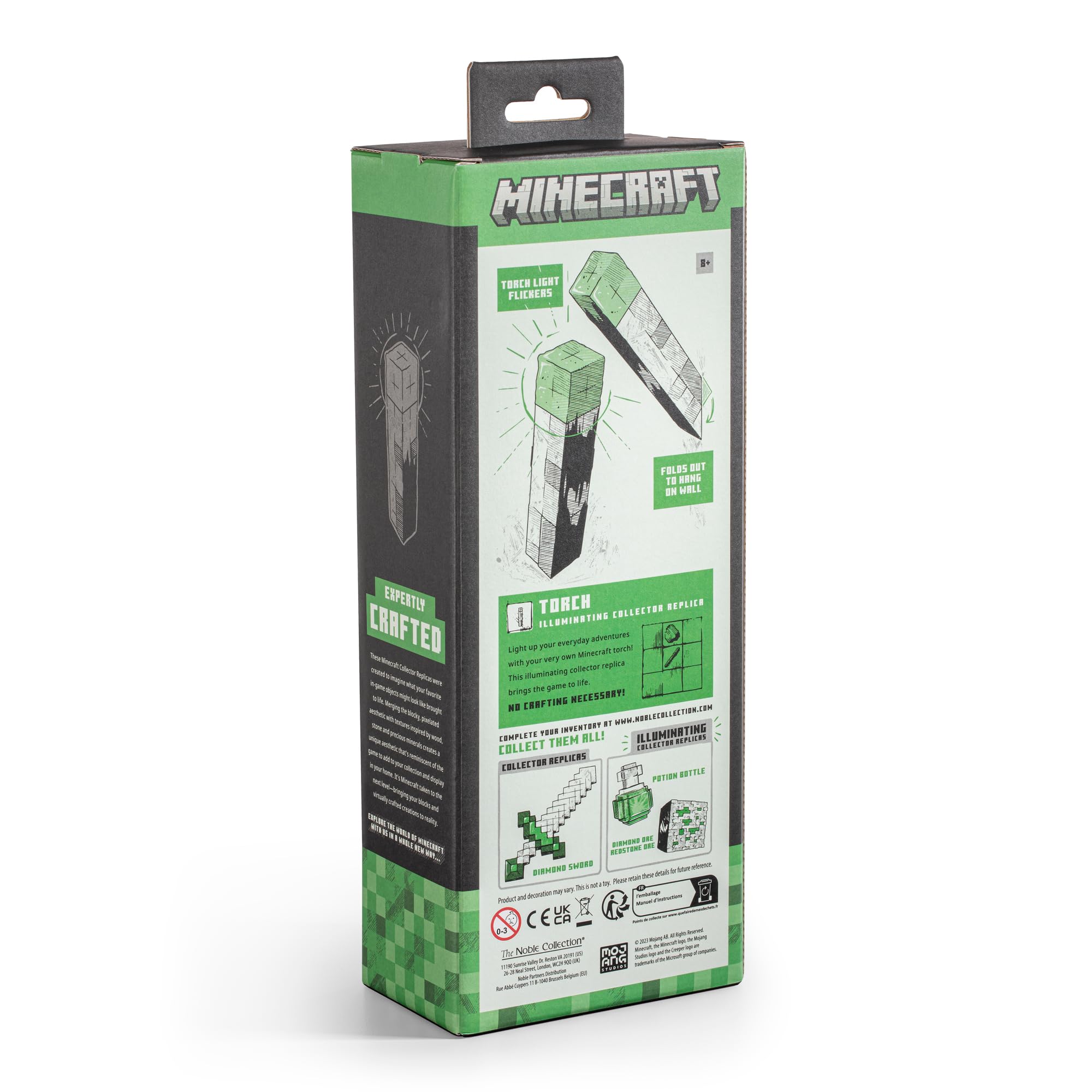 The Noble Collection Minecraft Torch Illuminating Collector gift-ready packaging perfect for fans.