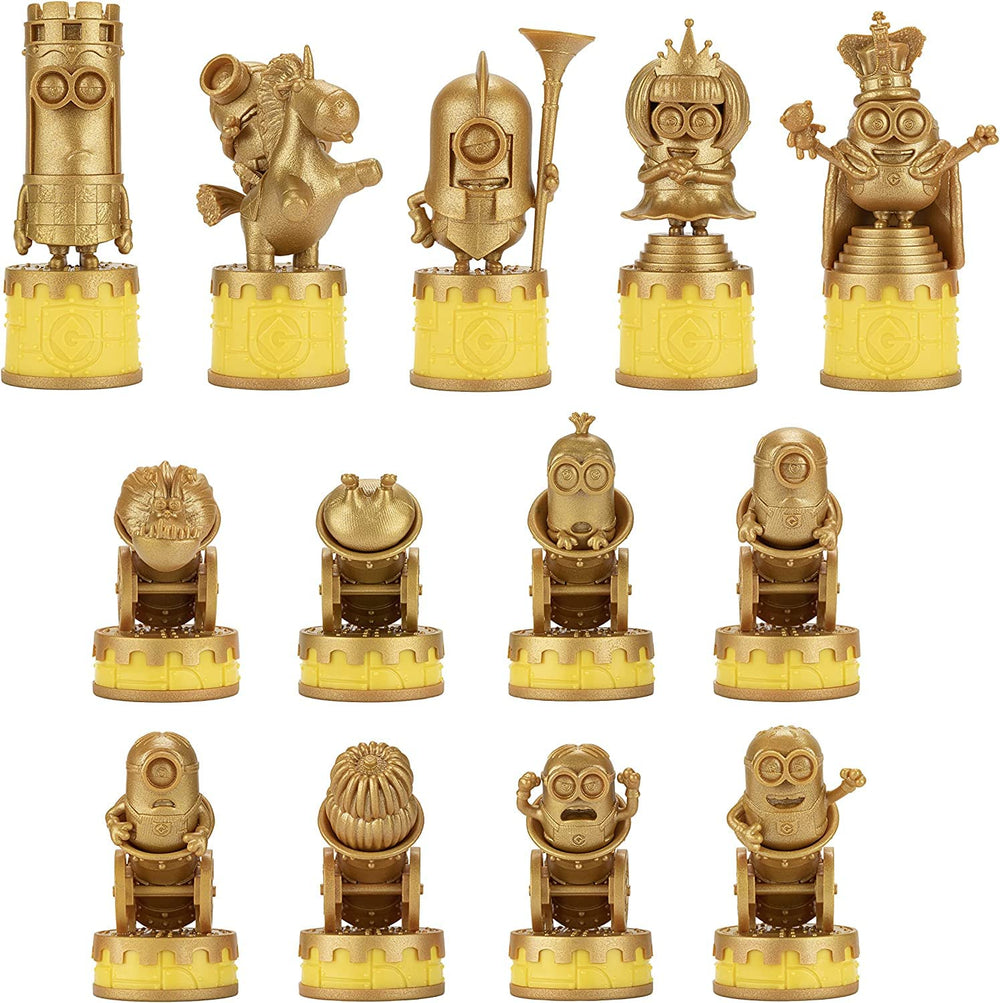The Noble Collection Minions Chess Set King Bob piece stands out for dramatic play.