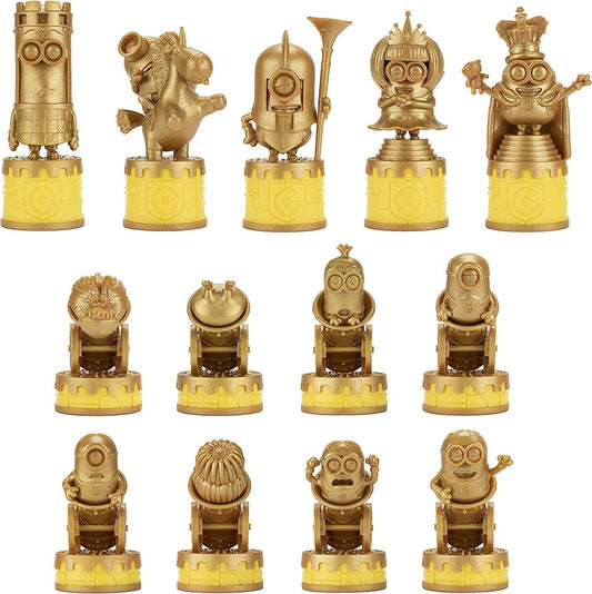 The Noble Collection Minions Chess Set King Bob piece stands out for dramatic play.