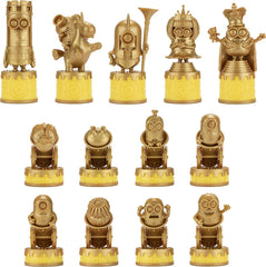 The Noble Collection Minions Chess Set King Bob piece stands out for dramatic play.