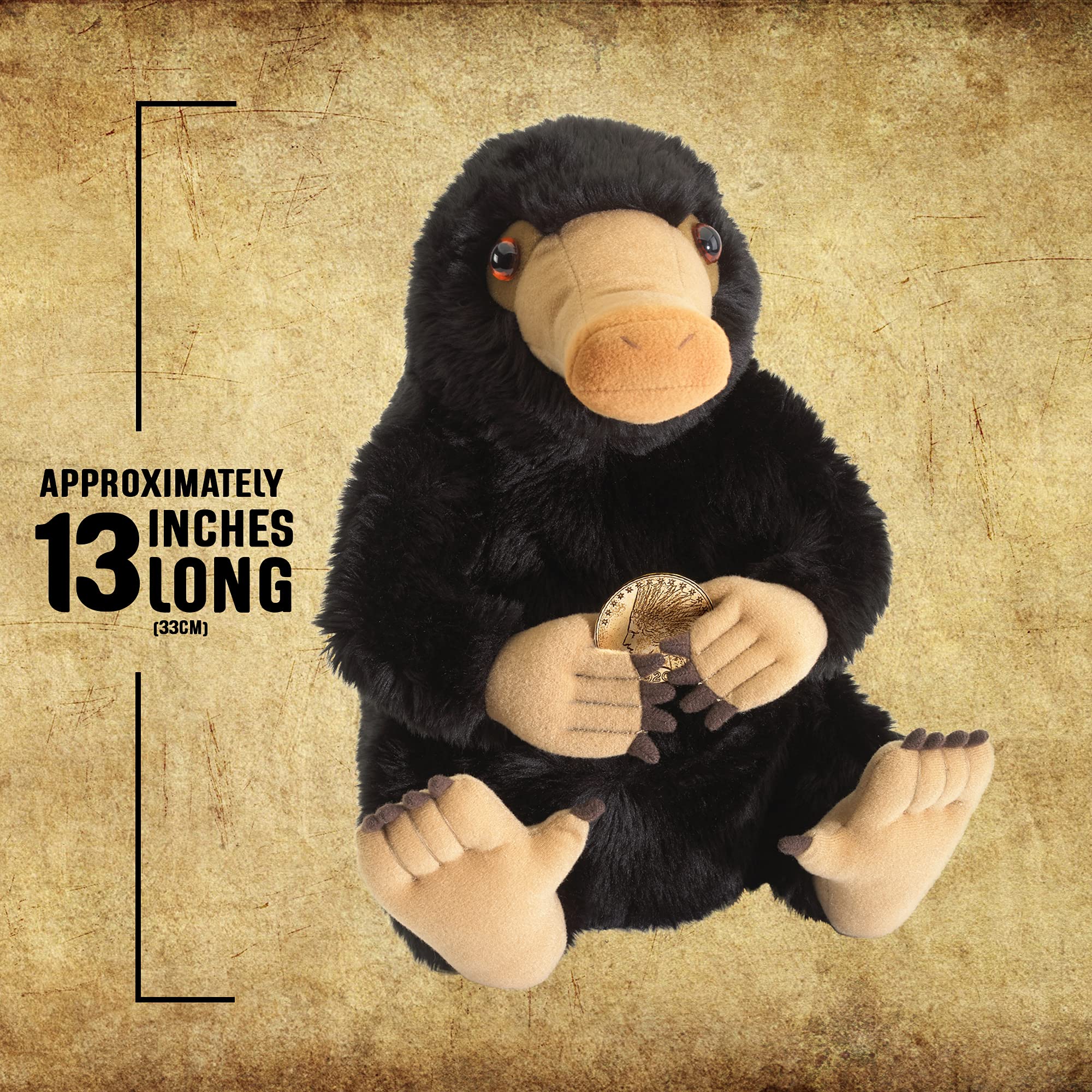 The Noble Collection Niffler Plush back view shows neat stitching and form.