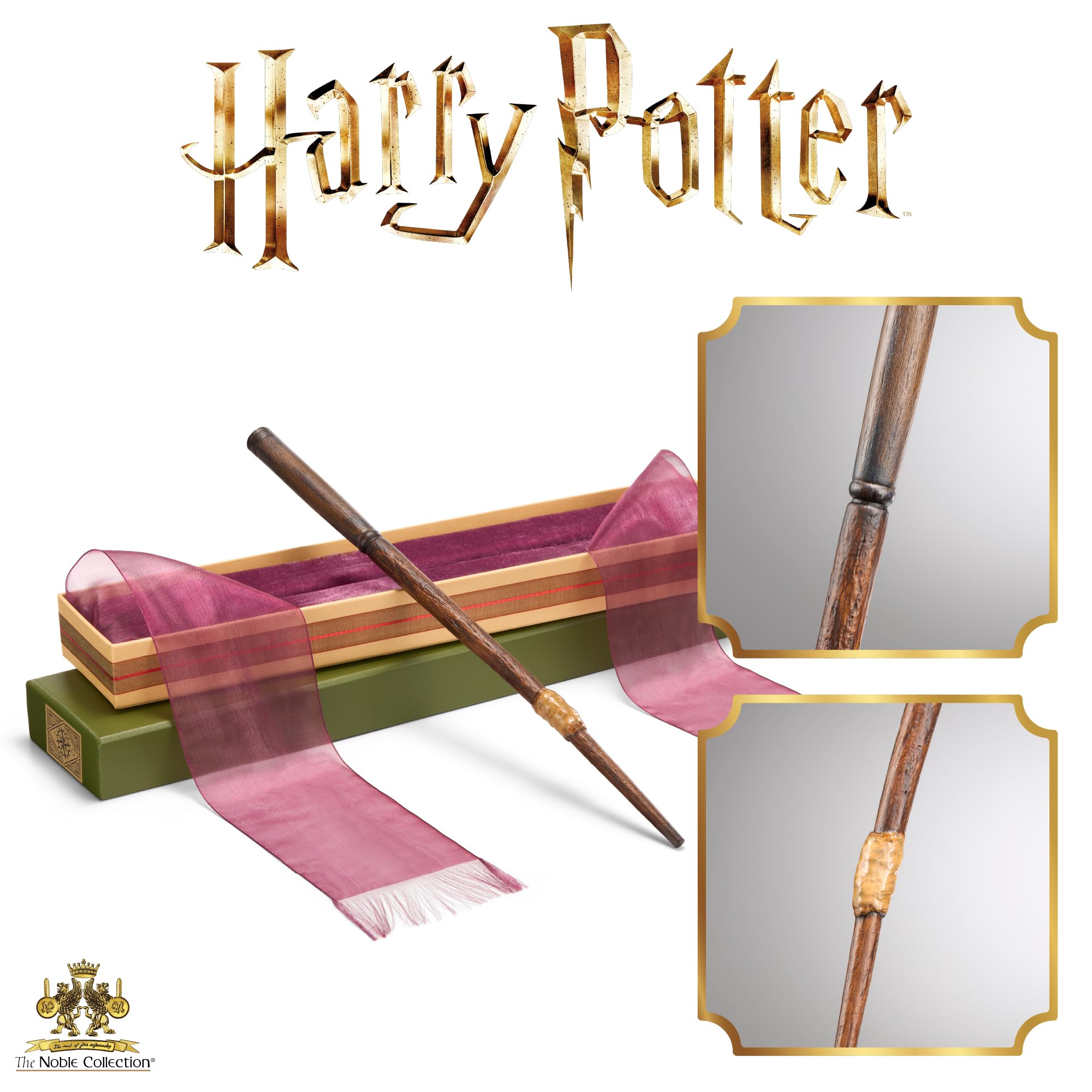 Ron Weasley wand 13-inch length offers balanced handling for comfortable display.