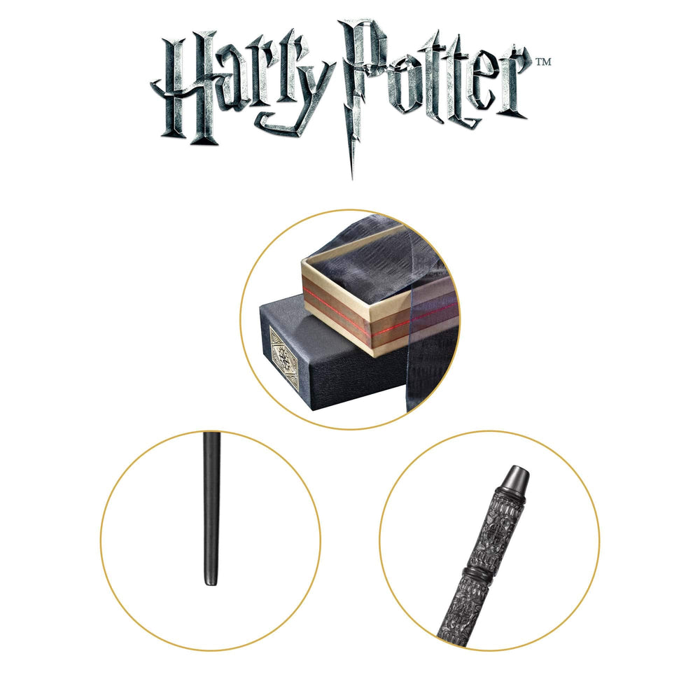 Wand length of 13 1/2 inches shown for precise display and cosplay.
