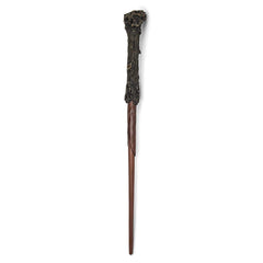 The Noble Collection wand box replica shown beside the wand for authentic display.