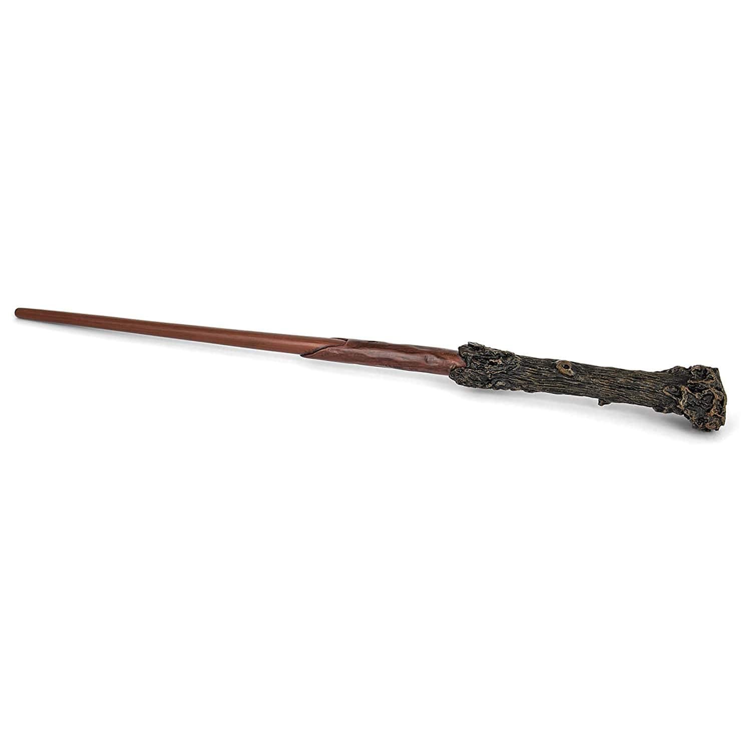 Wood-finished wand detail highlighting authentic craftsmanship for display.