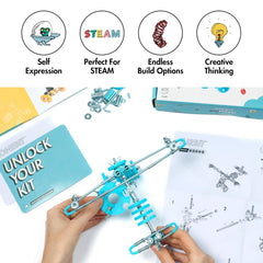 The OFFBITS AirBit instruction-guide makes step-by-step assembly easy and engaging.
