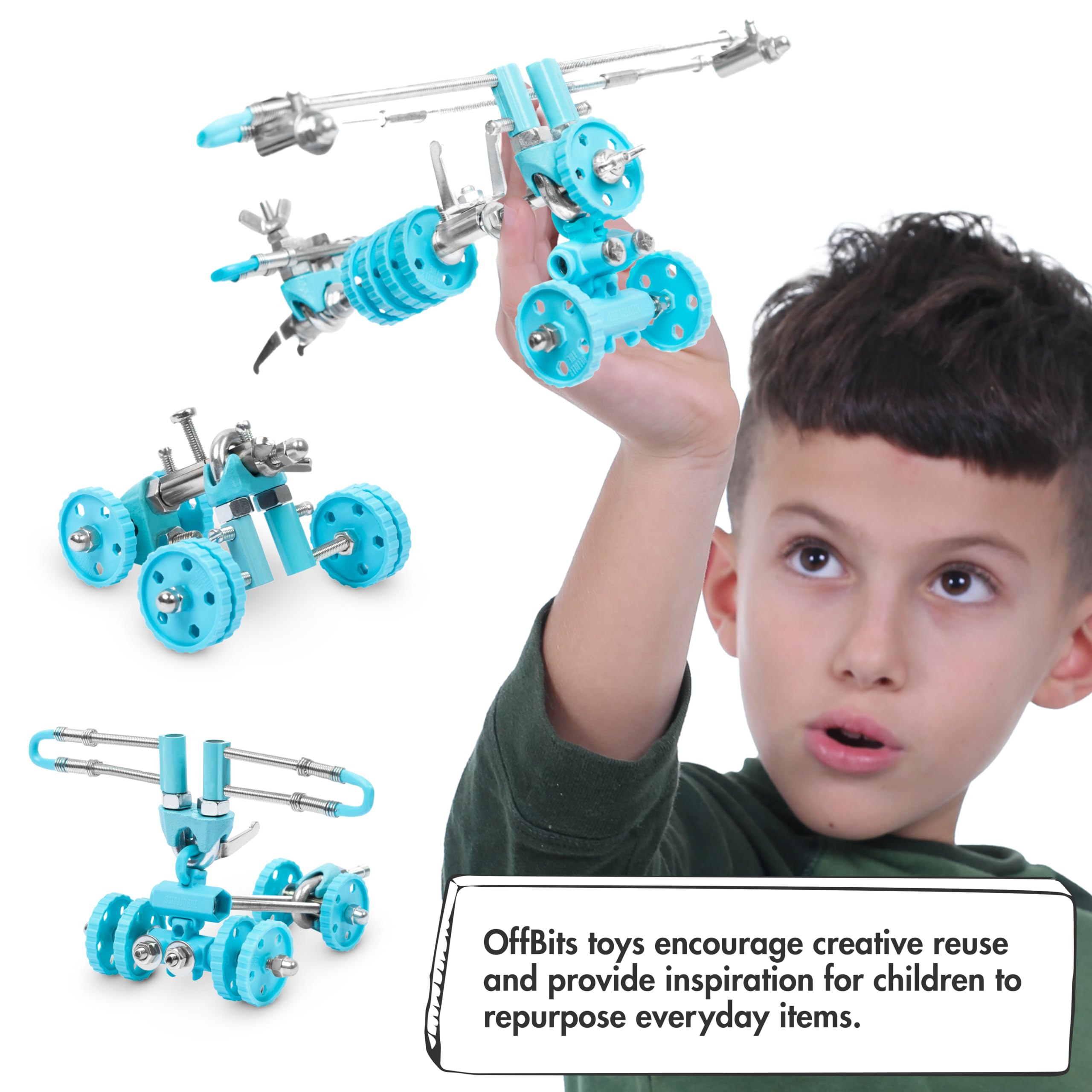 The OFFBITS AirBit recyclable-materials emphasize sustainable play and reuse.