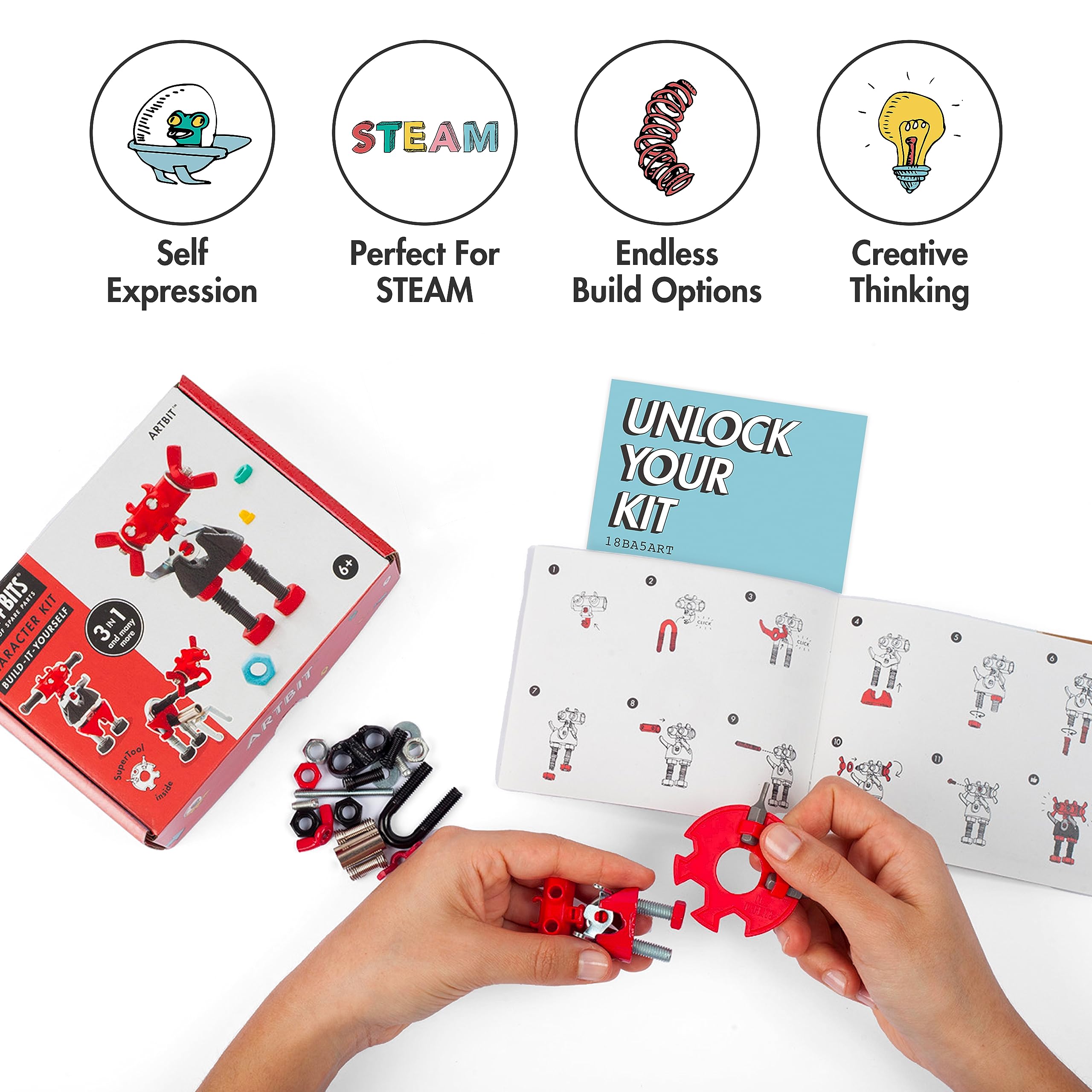 Illustrated assembly guide from The Off Bits ArtBit supports easy building.