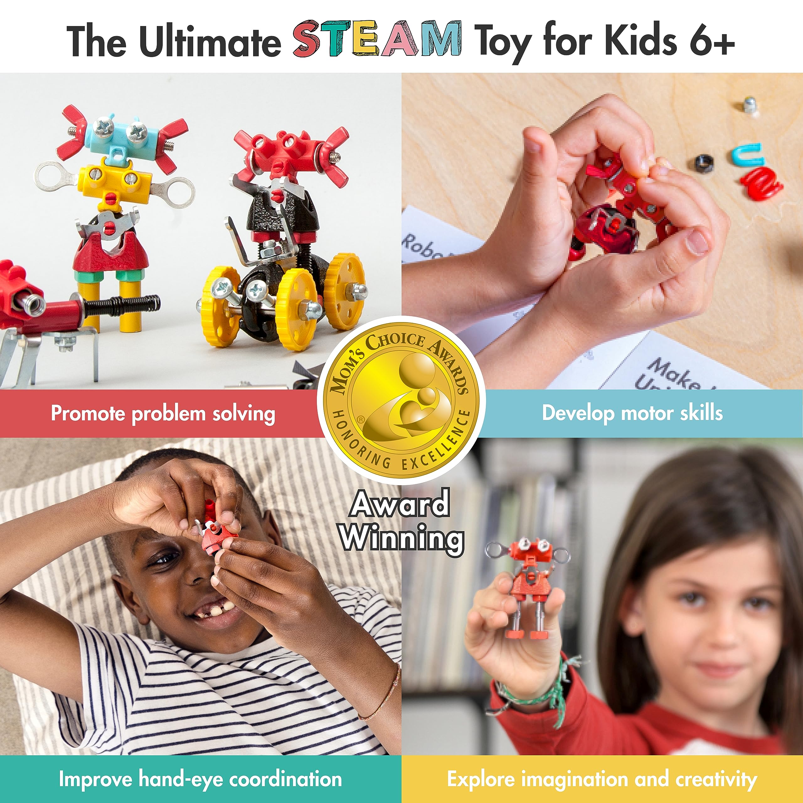ArtBit colorful nuts and bolts spark creativity during building.