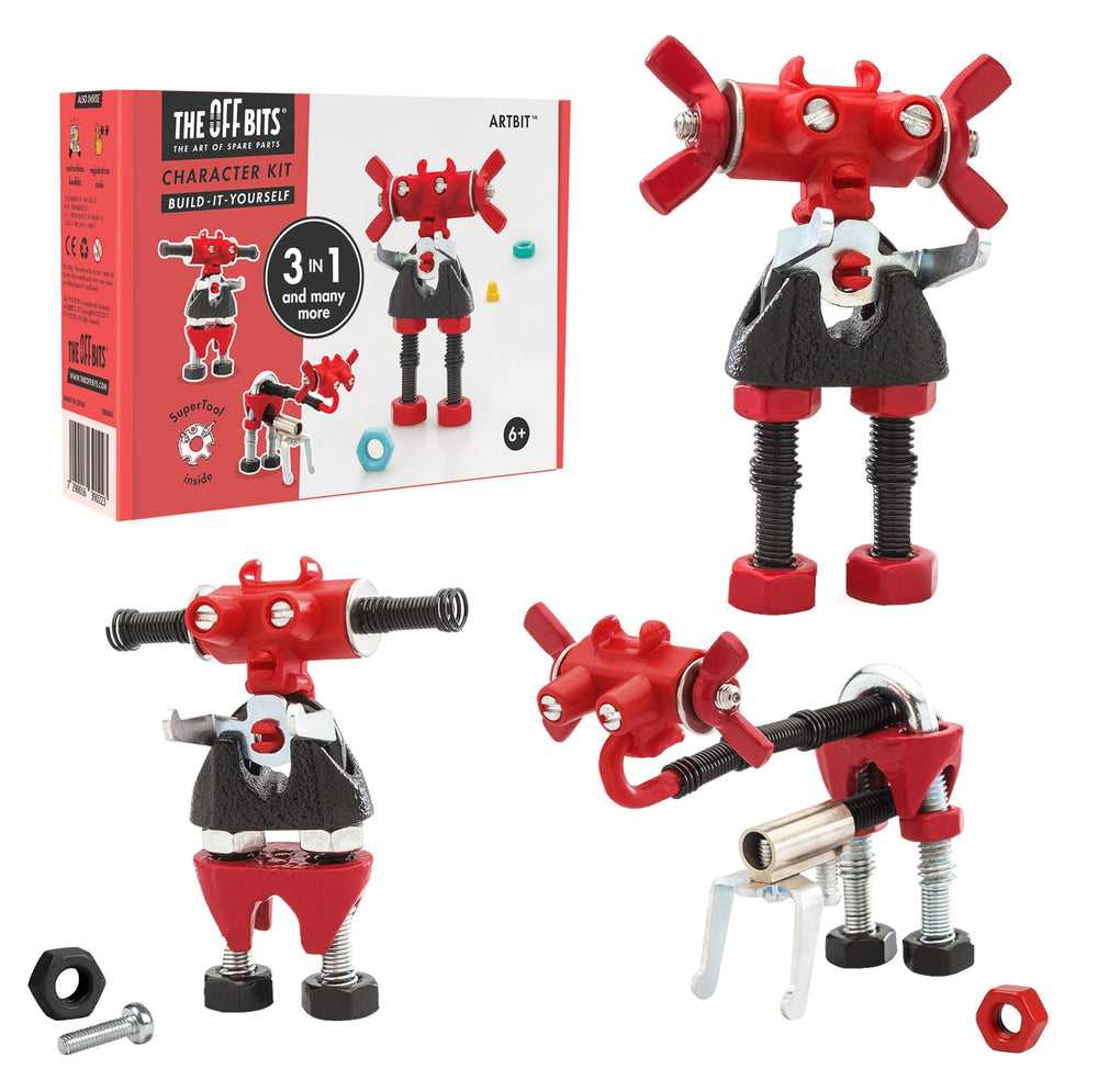 The Off Bits ArtBit robot parts array ready for imaginative construction.