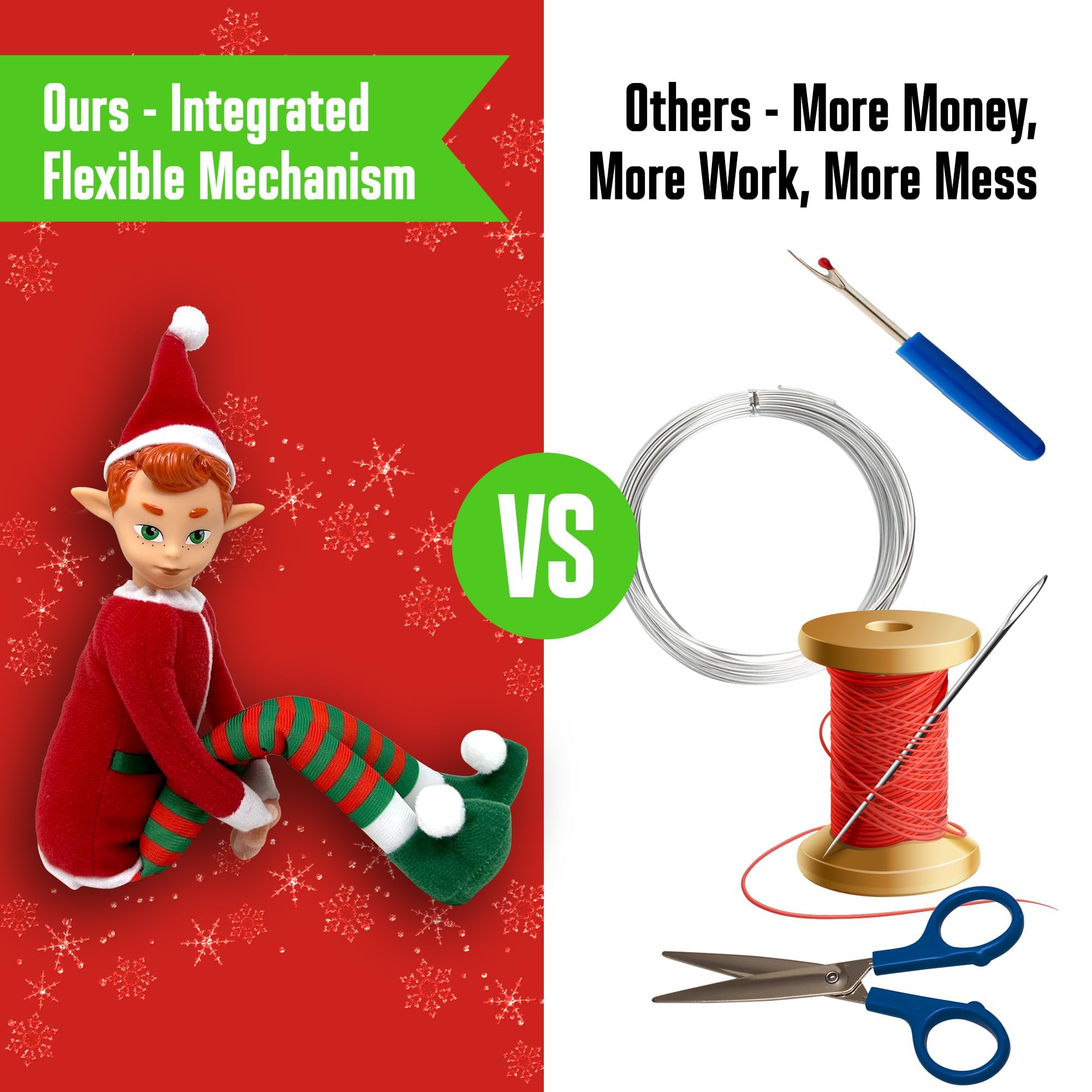 The Original Elf 12-inch with dangling legs for playful shelf displays.
