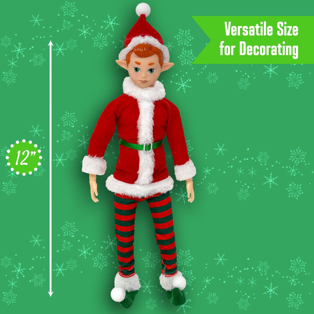 The Original Elf poseable doll featured on a mantle or tree topper.
