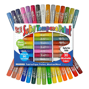The Pencil Grip Kwik Stix quick-dry 90-second tip dries fast on crafts.