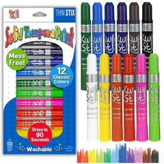 The Pencil Grip Kwik Stix twist-action sticks for mess-free coloring.