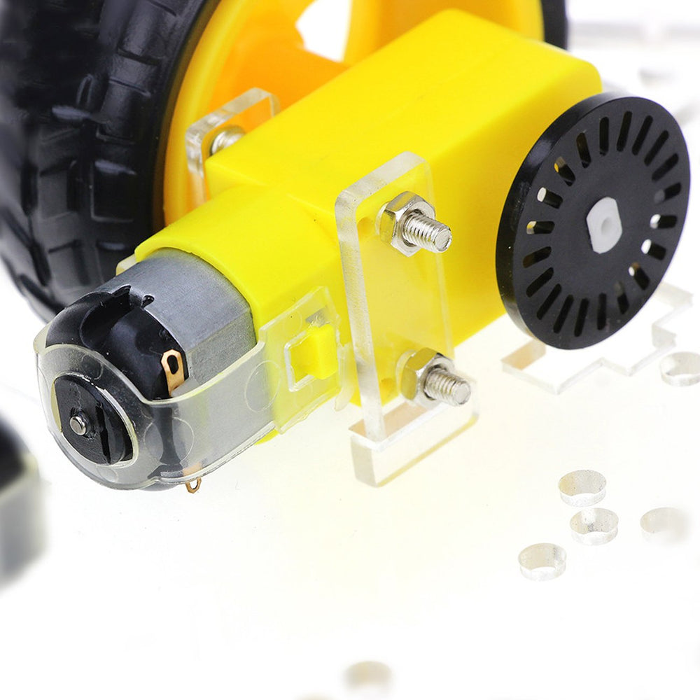 The Perseids DIY robot chassis side view highlighting slim profile for small workspaces.