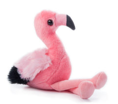 The Petting Zoo Flamingo Plush in a standing pose invites imaginative play.