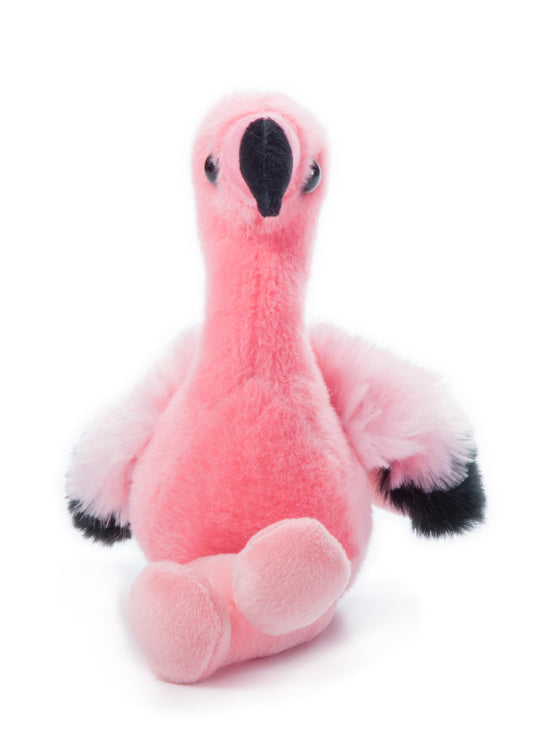 The Petting Zoo Flamingo Plush with wings spread sparks hours of fun.