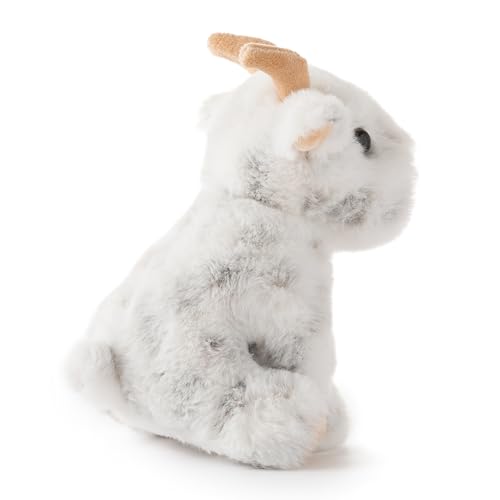 The Petting Zoo goat with subtle smile makes comforting bedtime companion