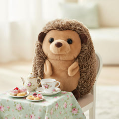 The Petting Zoo hedgehog plush eyes, playful expression for storytelling.