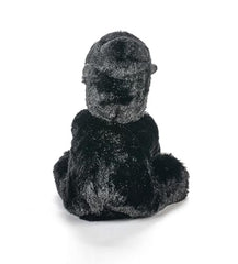 The Petting Zoo kid-hugging gorilla plush demonstrates durable stitching for playtime.