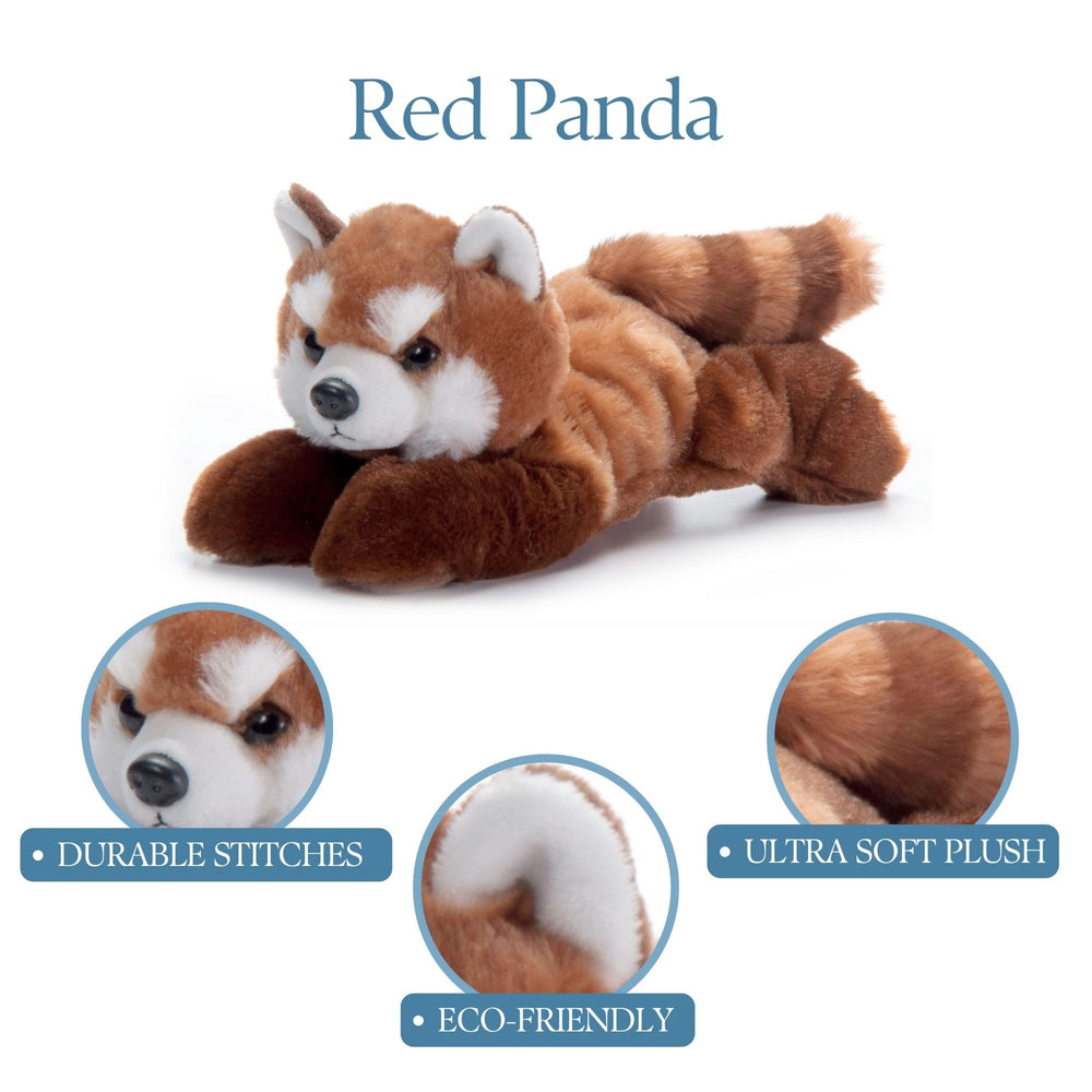 The Petting Zoo red panda plush being held for bedtime comfort and companionship.