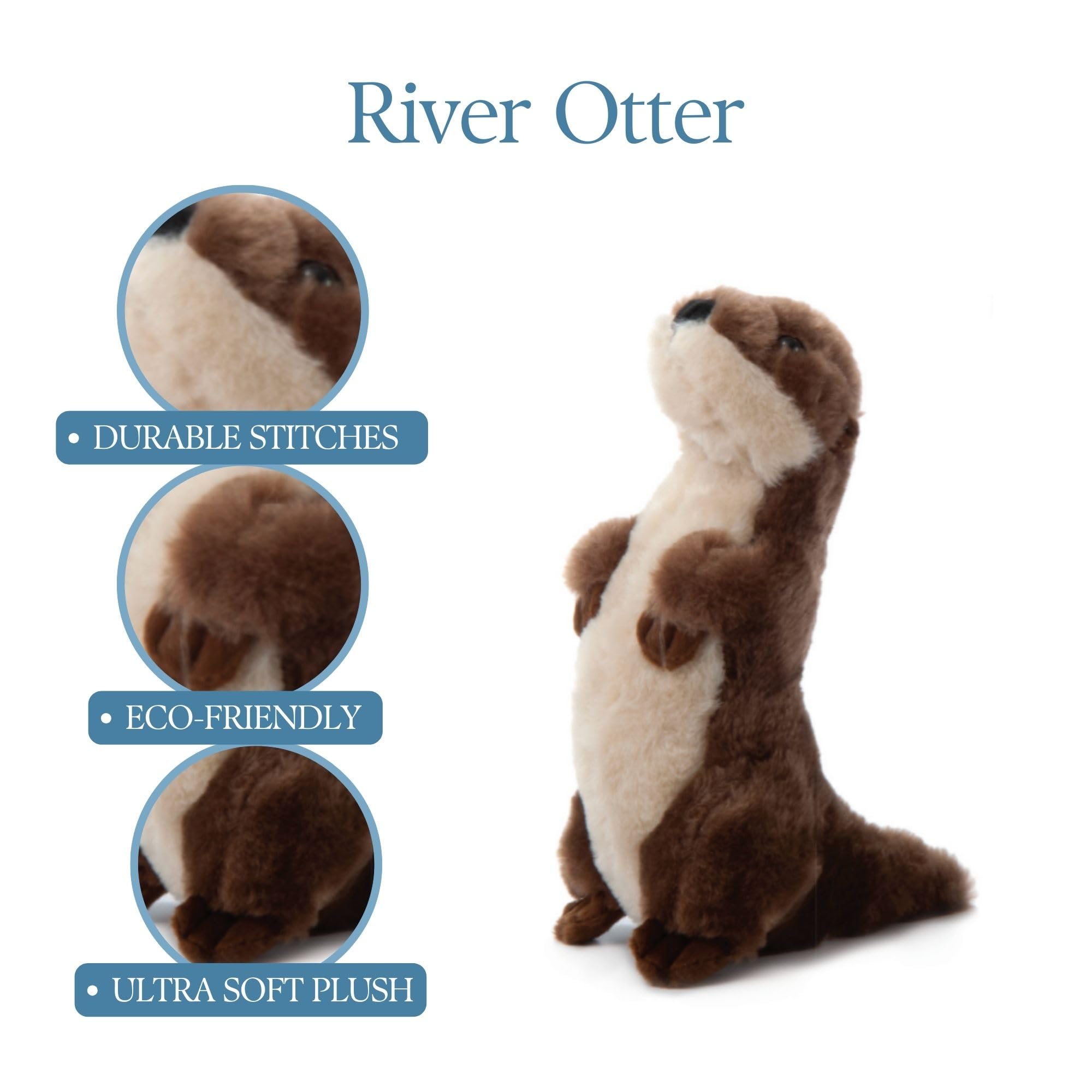 The Petting Zoo River Otter plush with child during playtime