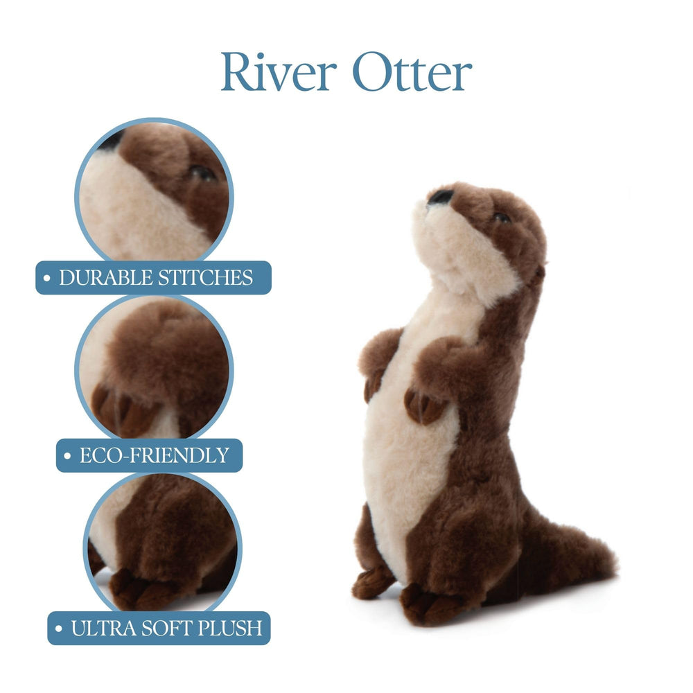 The Petting Zoo River Otter plush with child during playtime