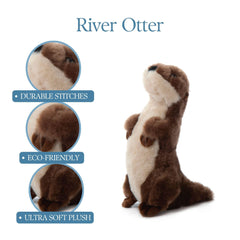 The Petting Zoo River Otter plush with child during playtime