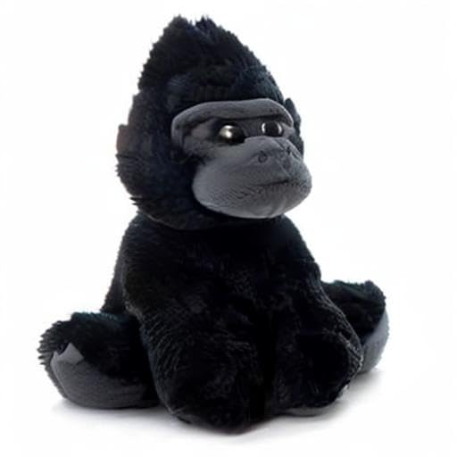 The Petting Zoo soft textured gorilla plush feels gentle against skin.