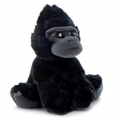 The Petting Zoo soft textured gorilla plush feels gentle against skin.