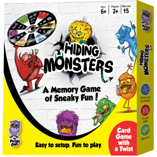 THE PURPLE OWL Hiding Monsters spinner wheel in action fuels family game night