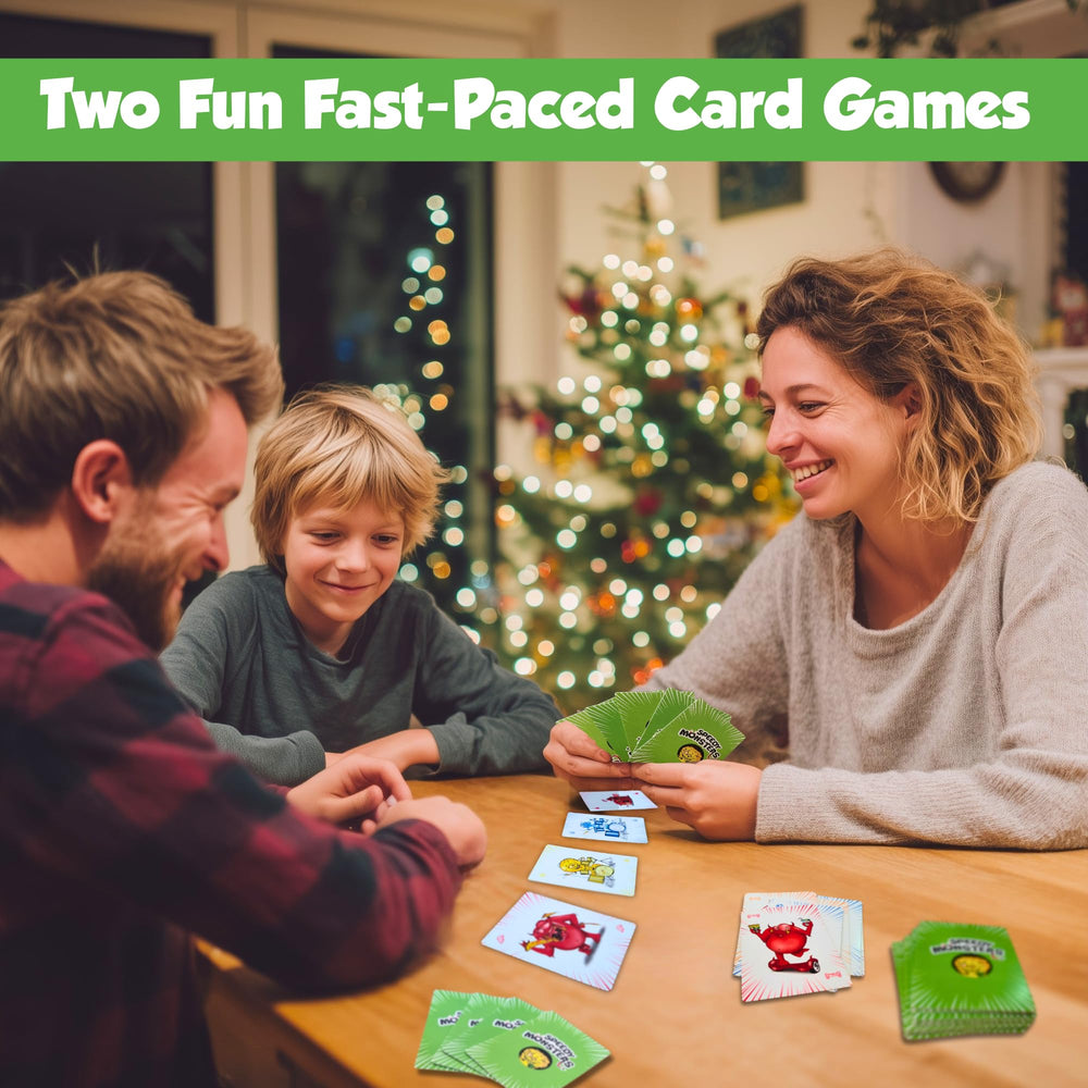 Speedy Monsters cards laid out on table for quick matching.