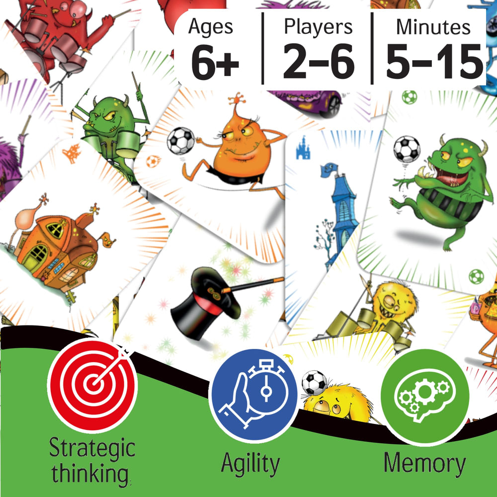 Compact Speedy Monsters match play setup for travel and game nights.