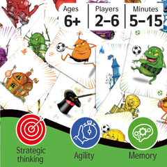 Compact Speedy Monsters match play setup for travel and game nights.