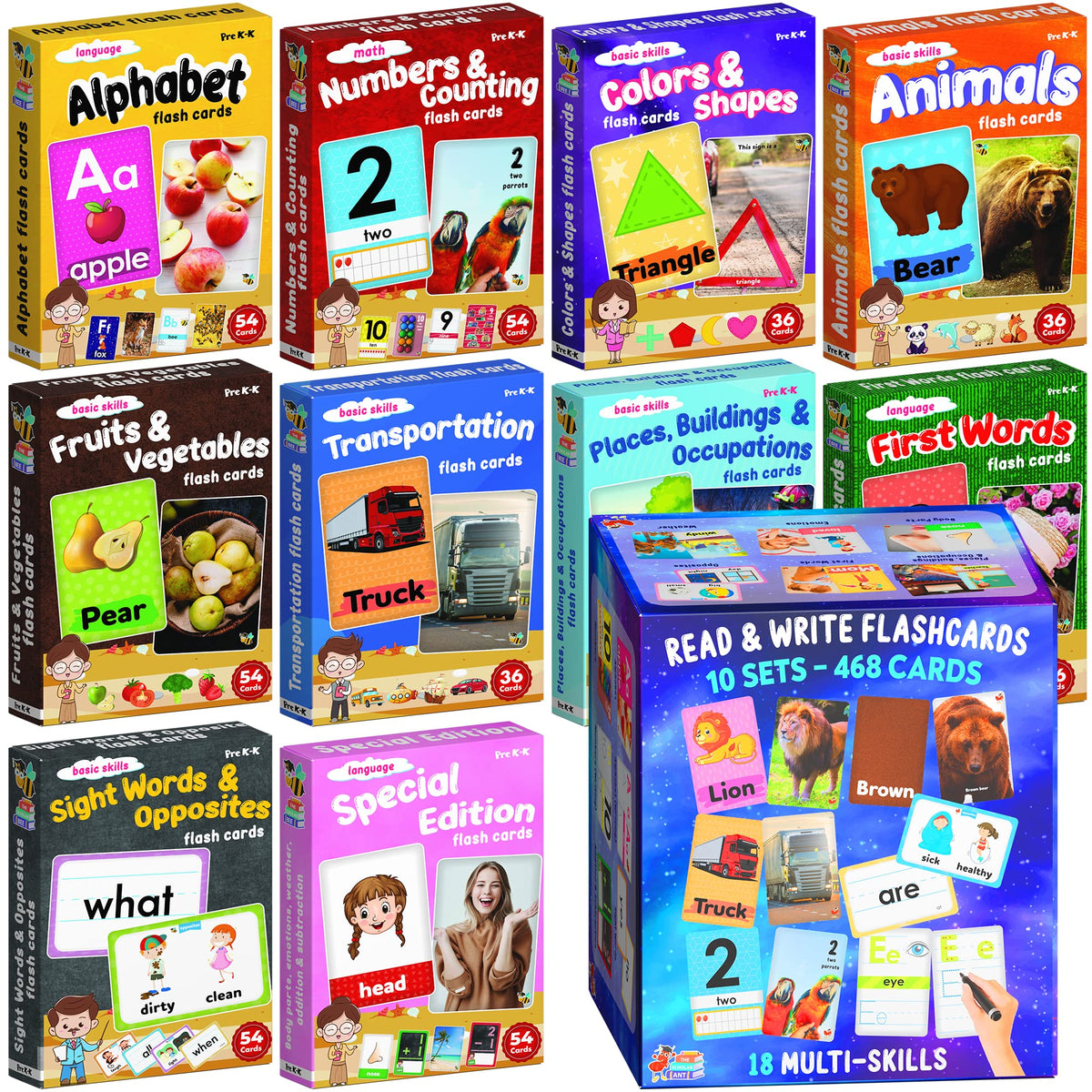 The Scholar Bee jumbo flash cards cover with real-life visuals that boost early curiosity.