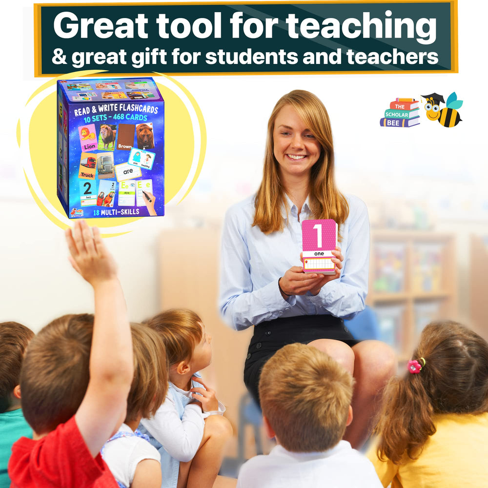 The Scholar Bee memory-support cards aid early communication practice in therapy contexts.
