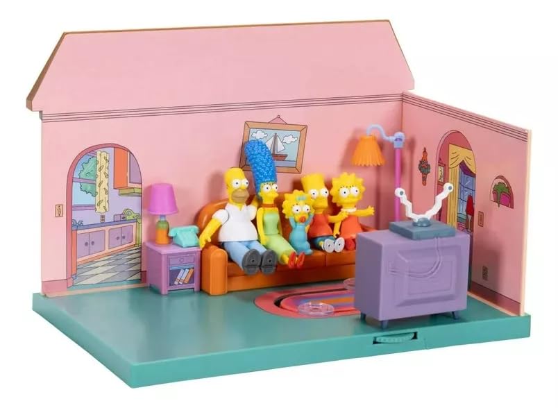 The Simpsons diorama living room playset figures bring classic Springfield characters to life.