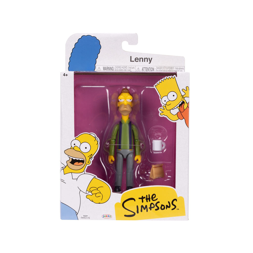 Lenny Leonard figure with Carl mug enhances accessory storytelling potential.