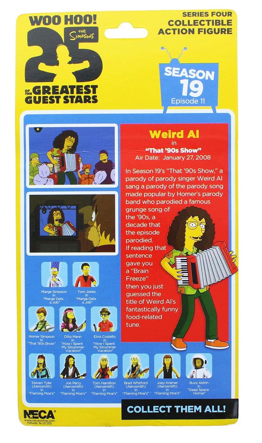 The Simpsons Weird Al Yankovic Series 4 figure side-view with accordion accessory.