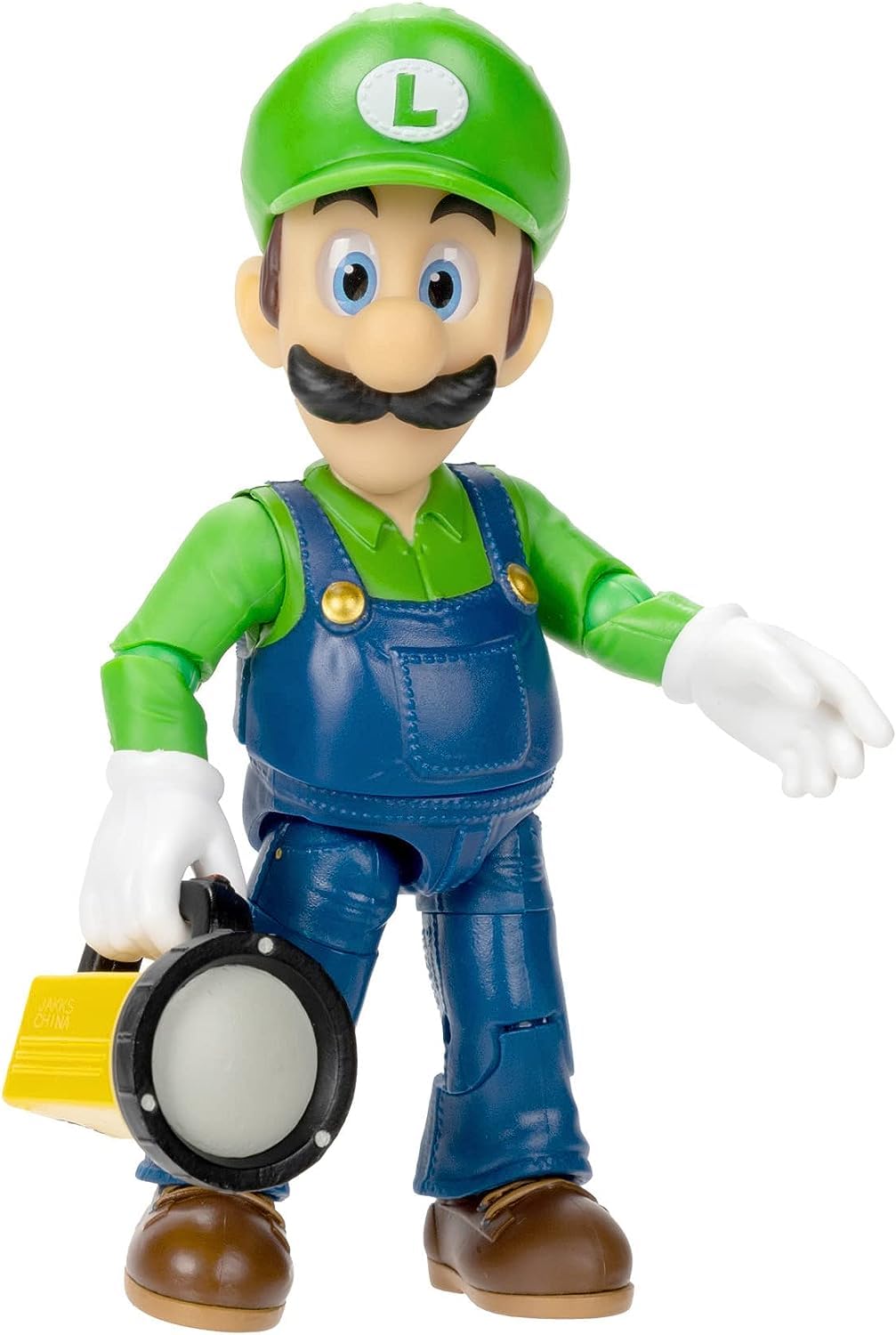 The Super Mario Bros. Movie Luigi figure with flashlight accessory for imaginative play.