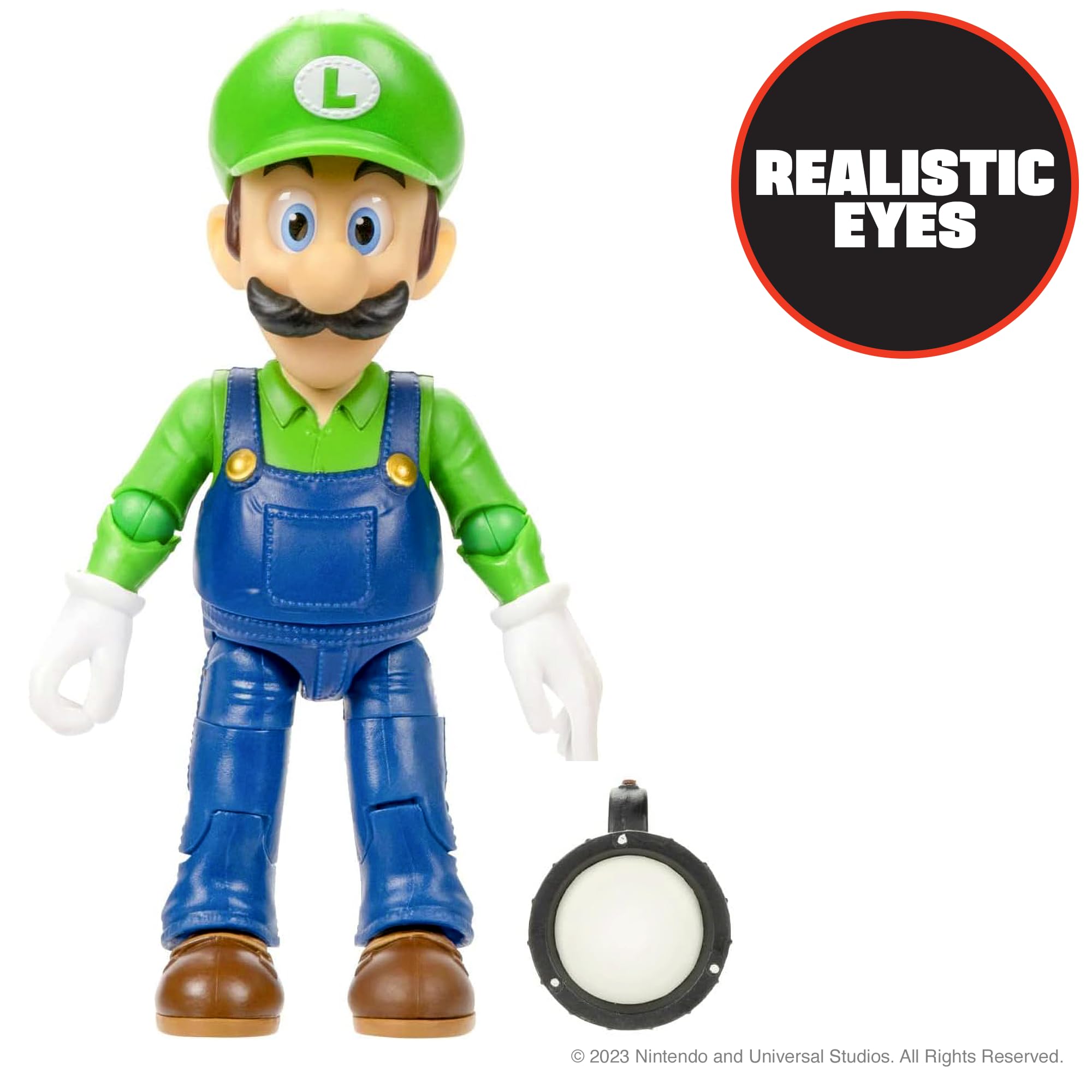 The Super Mario Bros. Movie Luigi figure in premium window box for display.
