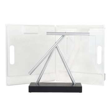 The Swinging Sticks battery access emphasizes easy desktop setup.
