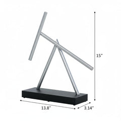 The Swinging Sticks side view highlights smooth rotation for office ambiance.