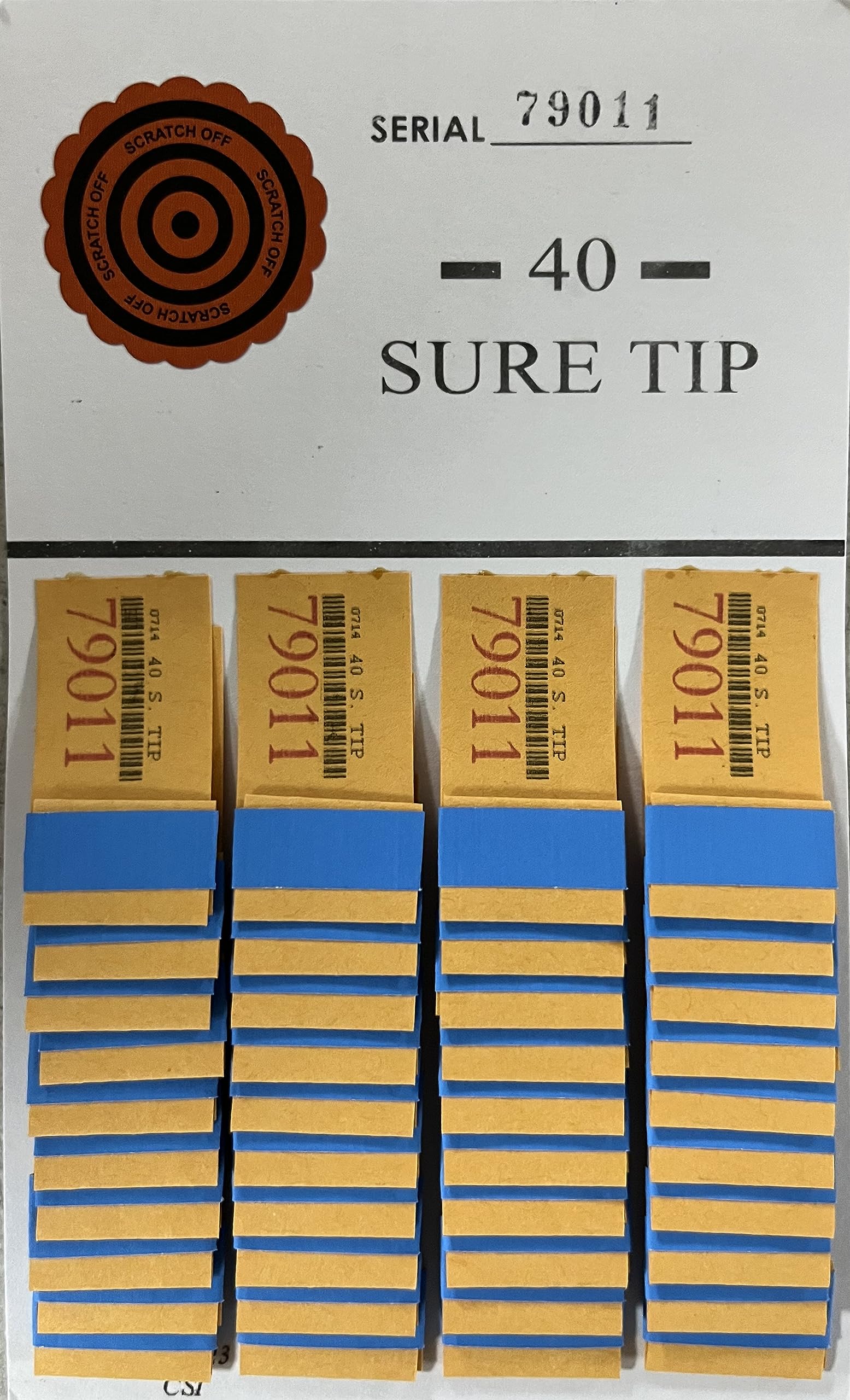 The Ticket Gurus 40 Sure Tip Board for at-home entertainment with a sealed winner reveal.