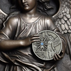 The Token Shop guardian angel coin back with prayer for daily comfort and motivation.