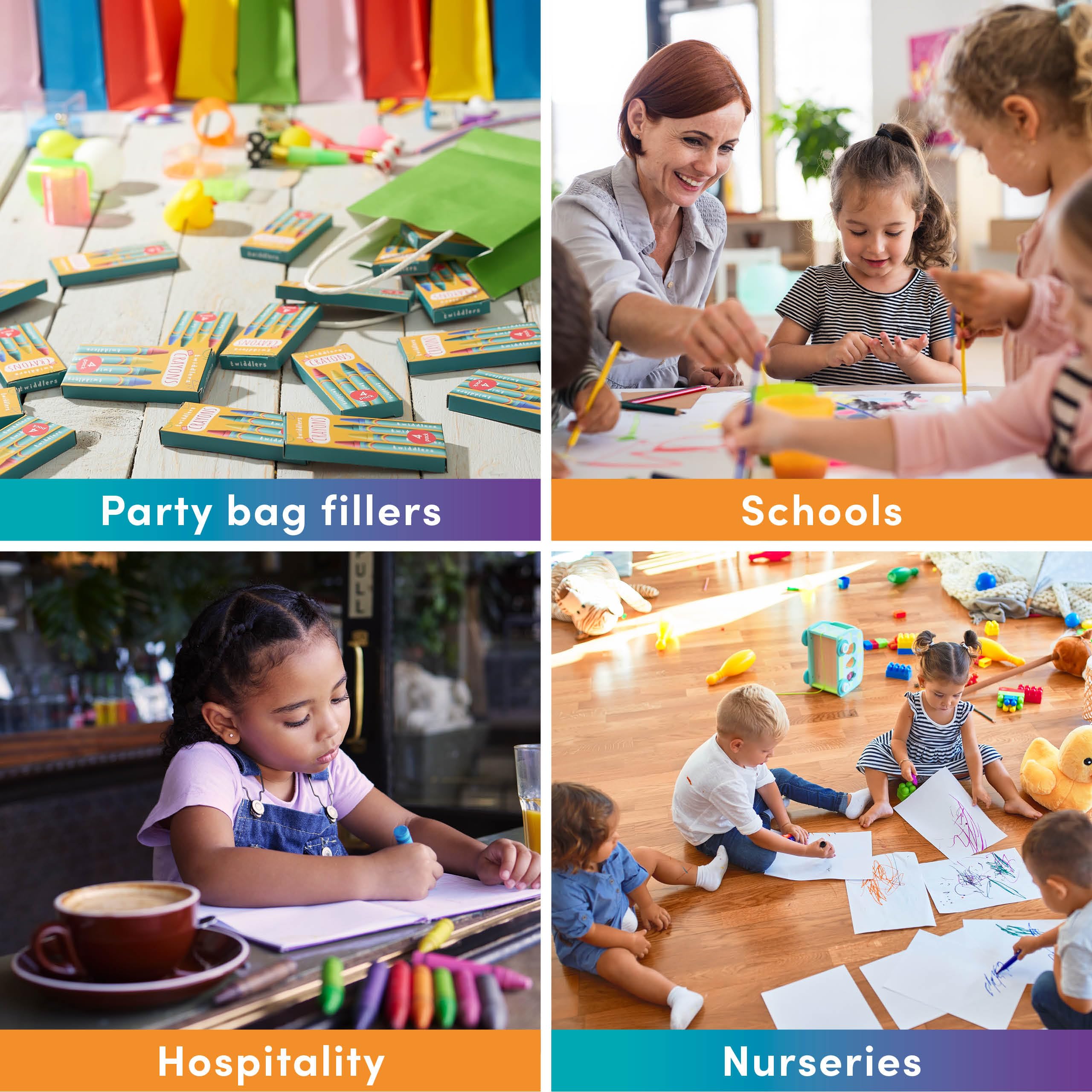 THE TWIDDLERS individually boxed crayons for easy sharing